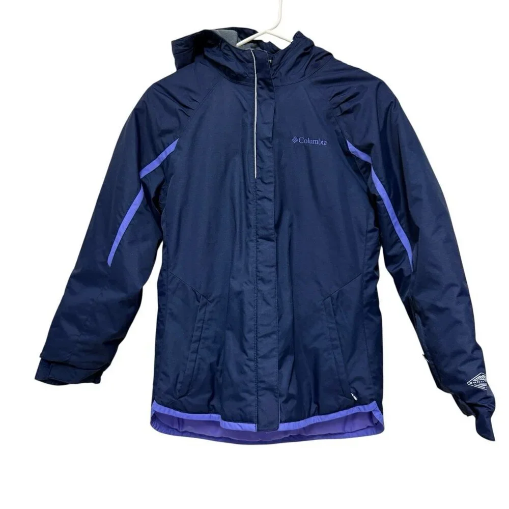 Columbia Jacket Youth Large 14/16 Navy Insulated Ski Omni Heat Alpine Action II